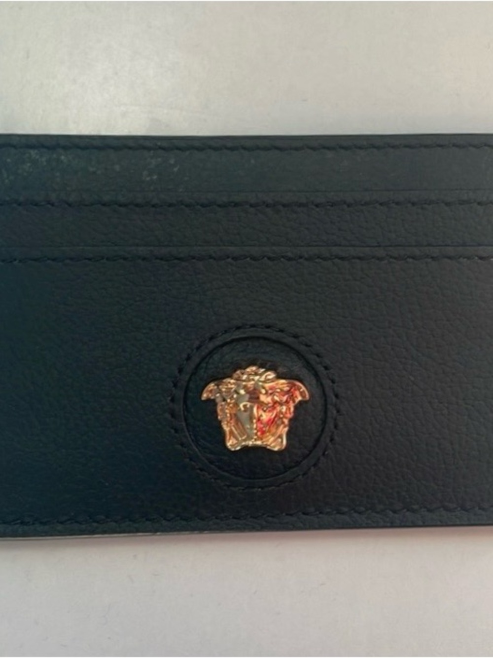 Versace La Medusa Black Leather Card Holder All Inclusive NWT - Picture 6 of 12